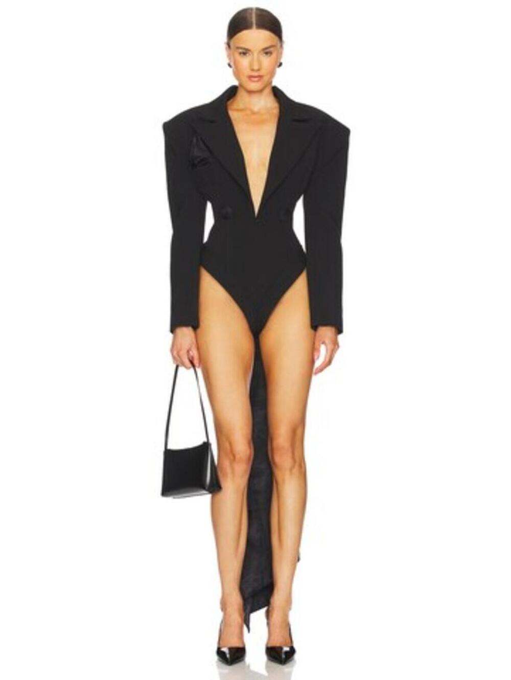 The Dolls House Rika Bow Romper in Black